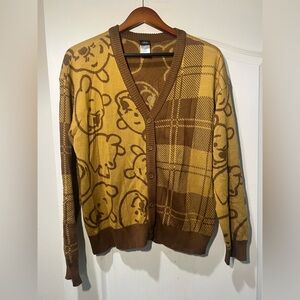 Large Women’s Adult Disney Winnie The Pooh Bear Flannel button up cardigan